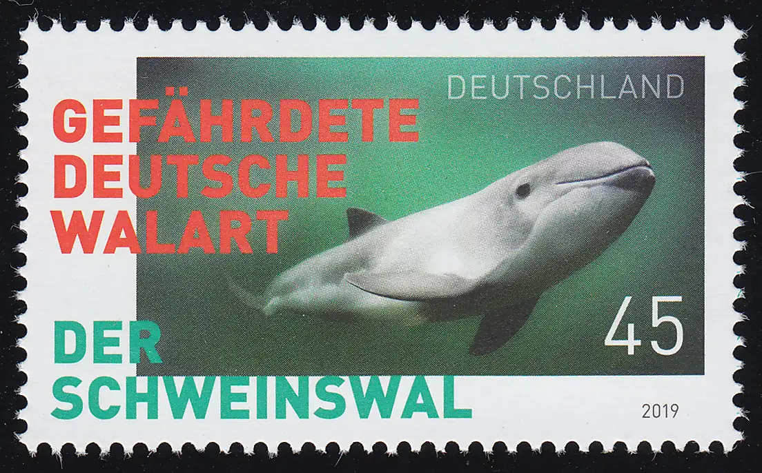 3436 Gefährdete deutsche Walart: Der Schweinswal, nassklebend, **