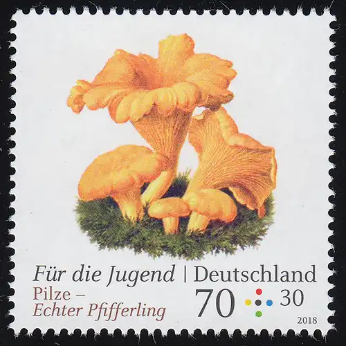 3407 Für die Jugend - Pilze: Echter Pfifferling 70 Cent, **