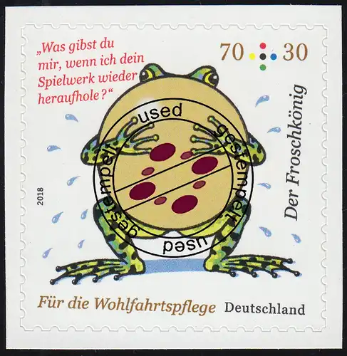3364 Grimms Märchen: Der Froschkönig, selbstklebend aus MH 108, O