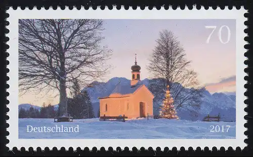 3344 Weihnachtliche Kapelle 2017, nassklebend, **
