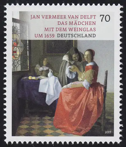 3274 Jan Vermeer van Delft – Mädchen mit dem Weinglas, nassklebend **