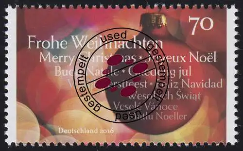 3269 Weihnachtskugel, nassklebend O gestempelt