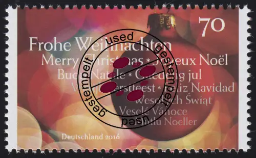3269 Weihnachtskugel, nassklebend O gestempelt