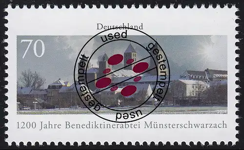 3258 Benediktinerabtei Münsterschwarzbach, O gestempelt