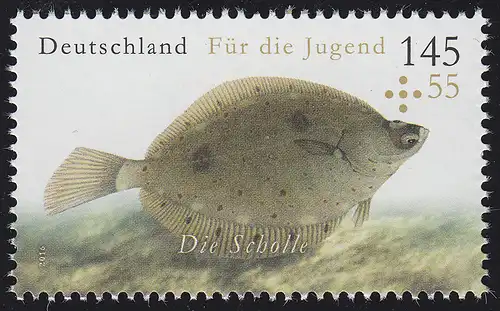 3257 Jugend Salzwasserfische - Scholle, postfrisch **