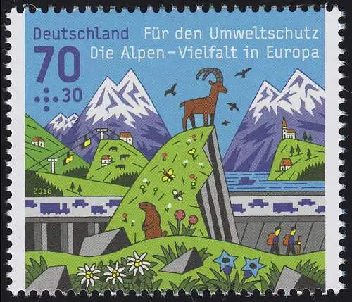 3245 Umweltschutz - Die Alpen, postfrisch **