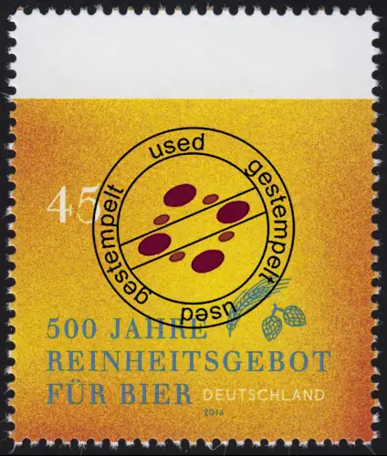 3229 500 Jahre Reinheitsgebot für Bier, O gestempelt