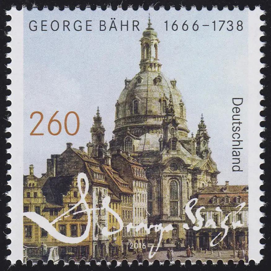 3219 George Bähr: Eglise féminine Dresde, autocollant, **