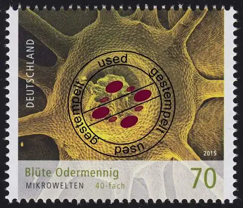 3193 Mikrowelten - Blüte Odermennig, nassklebend, gestempelt O