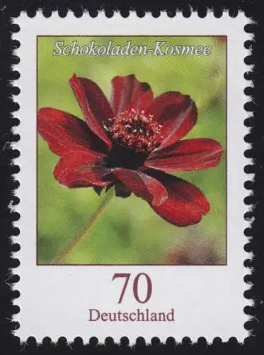 3189 Blume Schokoladen-Kosmee 70 Cent, nassklebend, postfrisch **