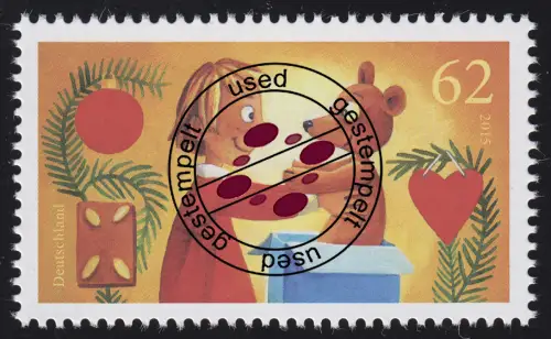 3185 Weihnachten - Freude schenken, nassklebend, gestempelt O