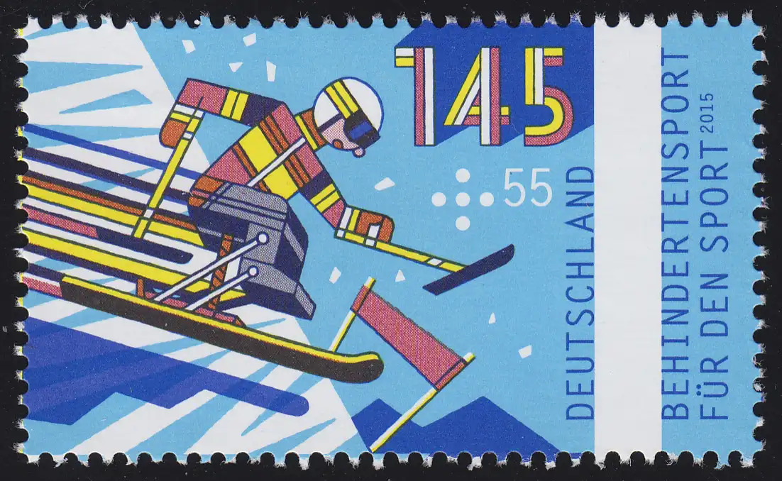 3151 Cartoon Sports handicapés: ski 145 centimes **