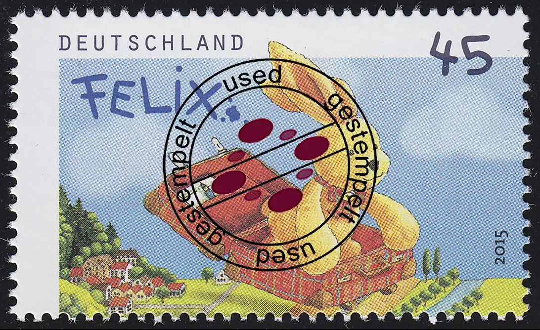 3140 Felix der Hase - Felix auf Reisen 45 Cent, gestempelt O