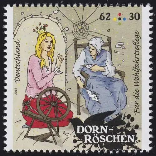 3132 Wofa Grimms Märchen - Dornröschen 62 Cent nassklebend, postfrisch **