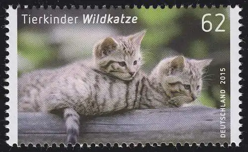 3125 Tierkinder - Wildkatze nassklebend, postfrisch **