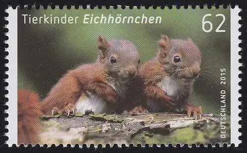 3124 Tierkinder - Eichhörnchen nassklebend, postfrisch **