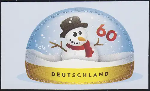 3113 Winter & Schneemann & Schneekugel SELBSTKLEBEND aus FB 41, **