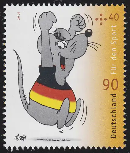 3076 Für den Sport: Cartoon Jubelmaus 90 Cent **