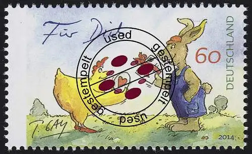 3064 Cartoon Gaymann - Für Dich 60 Cent nassklebend, gestempelt O