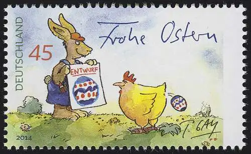 3063 Cartoon Gaymann - Frohe Ostern 45 Cent, postfrisch **