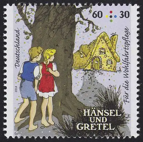 3056 Wofa Grimms Märchen - Hänsel und Gretel 60 Cent nassklebend, **