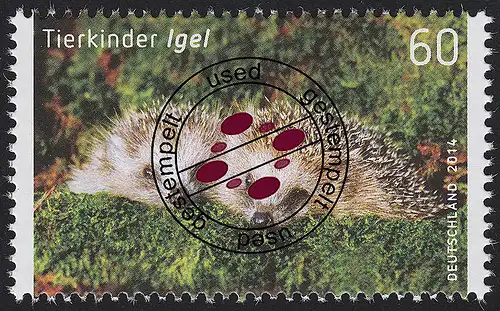 3048 Tierkinder: Igel, nassklebend, O