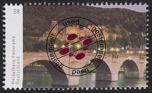3028 Panorama Vue de la ville Heidelberg, à gauche, O