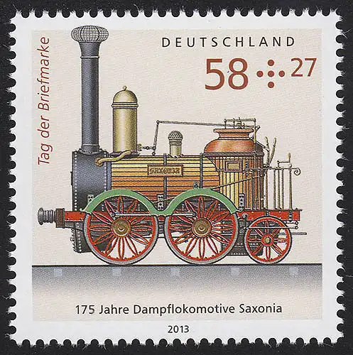 3027 Tag der Briefmarke: Dampflokomotive SAXONIA **