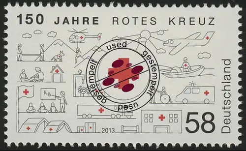 2998 Rotes Kreuz, gestempelt O