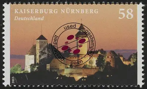 2973 Kaiserburg Nürnberg nassklebend, gestempelt O