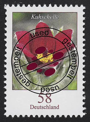 2968 Blumen 58 Cent Kuhschelle nassklebend, O