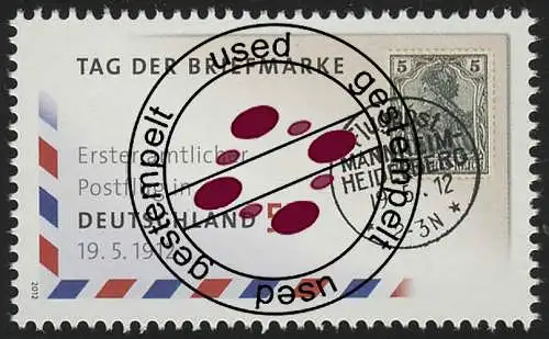 2954 Jour du timbre: Premier vol postal 1912-2012 O