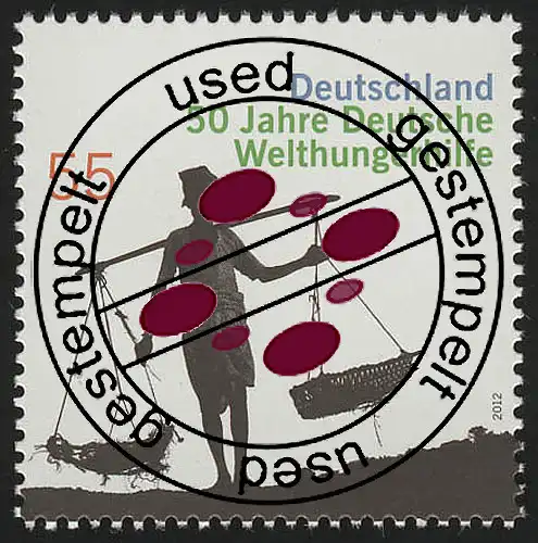 2928 Aide mondiale à la faim allemande Porte-charges en Inde O