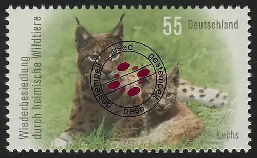 2913 Wildtiere: Luchs O gestempelt