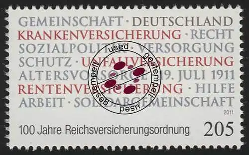 2868 Reichsversicherungsordnung, gestempelt O