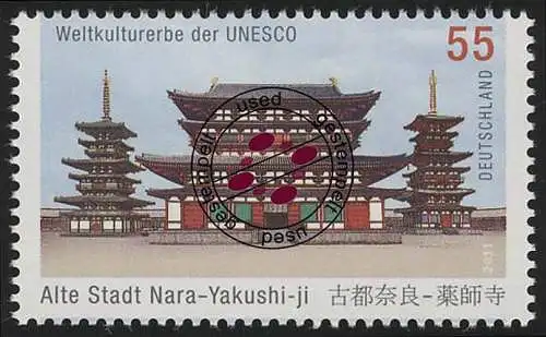 2844 UNESCO-Welterbe: Alte Stadt Nara/Japan, gestempelt O