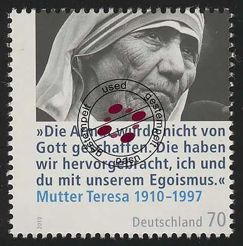 2813 Mutter Teresa, gestempelt O