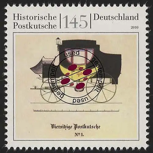 2806 Historische Postkutsche, gestempelt O