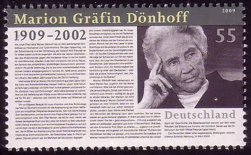 2766 Marion Gräfin Dönhoff, postfrisch **