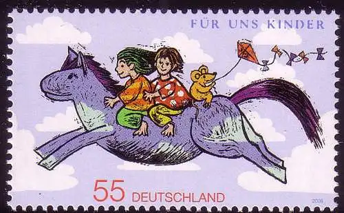 2693 Für uns Kinder 2009 - fliegendes blaues Pferd, postfrisch **