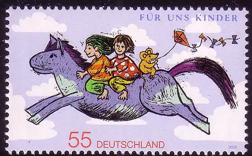 2693 Pour nous enfants 2009 - Cheval bleu volant **