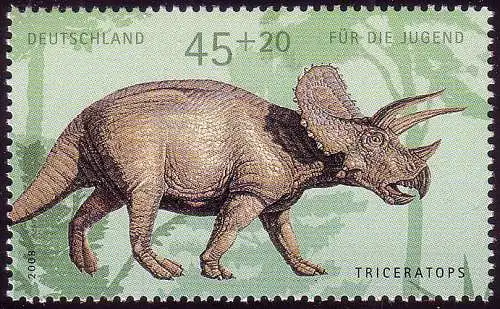 2687 Dinosaurier 45+20 C Triceratops aus Block 73, postfrisch **