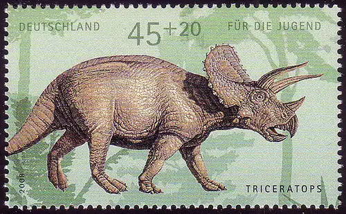 2687 Dinosaurier 45+20 C Triceratops aus Block 73 **