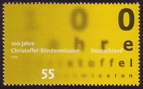 2664 Christoffel-Blindenmission, postfrisch **