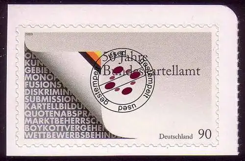 2655 Bundeskartellamt SELBSTKLEBEND aus MH 72 bedarfsgestempelt O