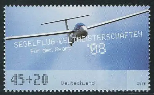 2649 Sporthilfe 45+20 C Segelflugzeug, postfrisch **