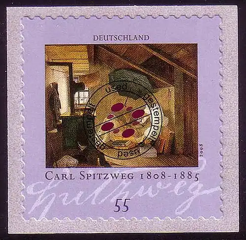 2648 Carl Spitzweg autocollant, O tamponné