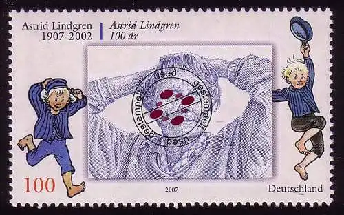 2629 Astrid Lindgren, gestempelt O