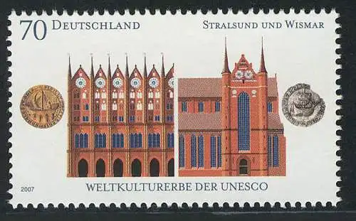 2615 Kulturerbe 70 C Stralsund und Wismar, postfrisch **