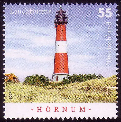 2613 Leuchttürme 55 C Hörnum auf Insel Sylt NASSKLEBEND, postfrisch **